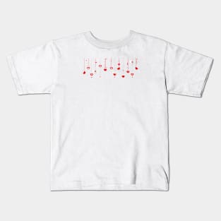 Hanging border design hearts Kids T-Shirt